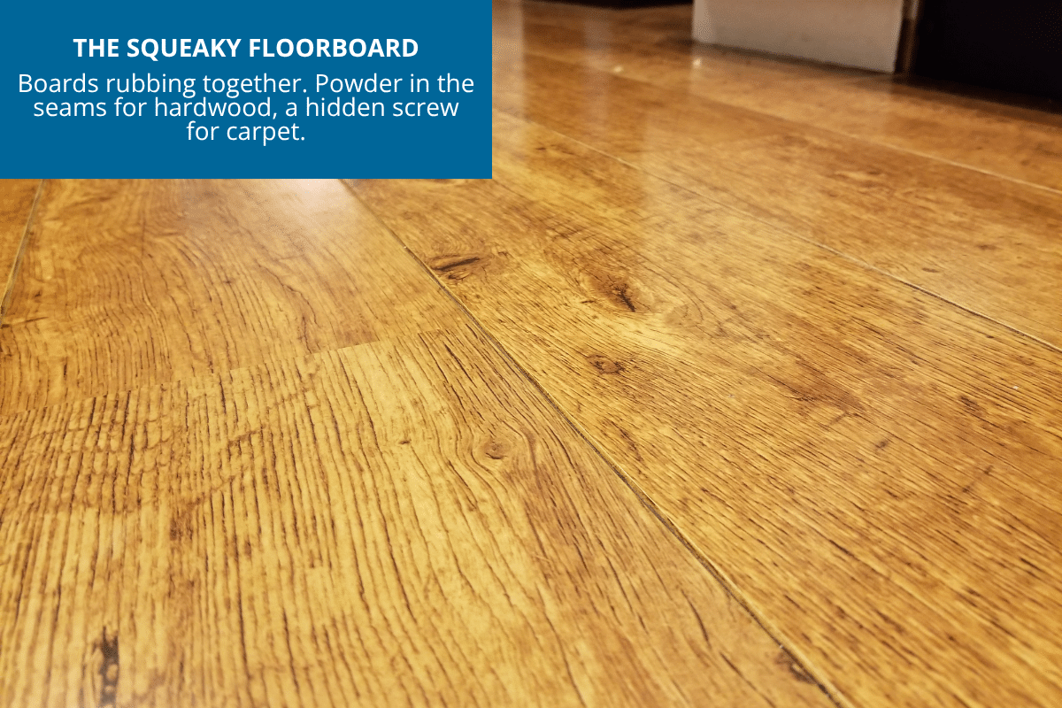 closeup of a squeaky floorboard
