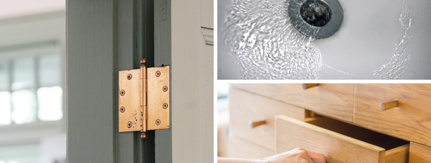 easy home repairs slow sink drain squeaky hinges sticky drawer