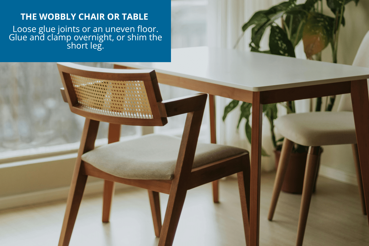 how to fix a wobbly chair or table