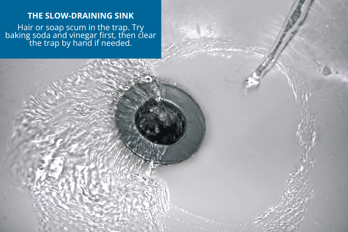 slow draining sink