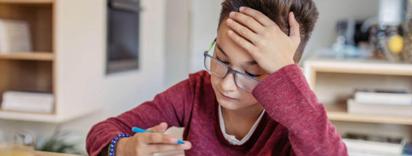 budget homework station young boy studying at kitchen dining table