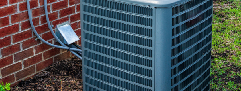 central AC maintenance air condenser outdoors