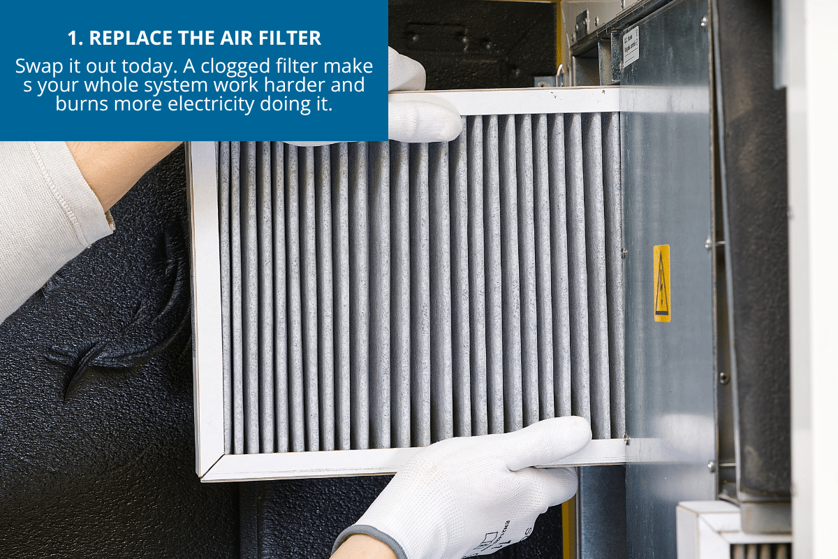 replace the air filter central air hvac system