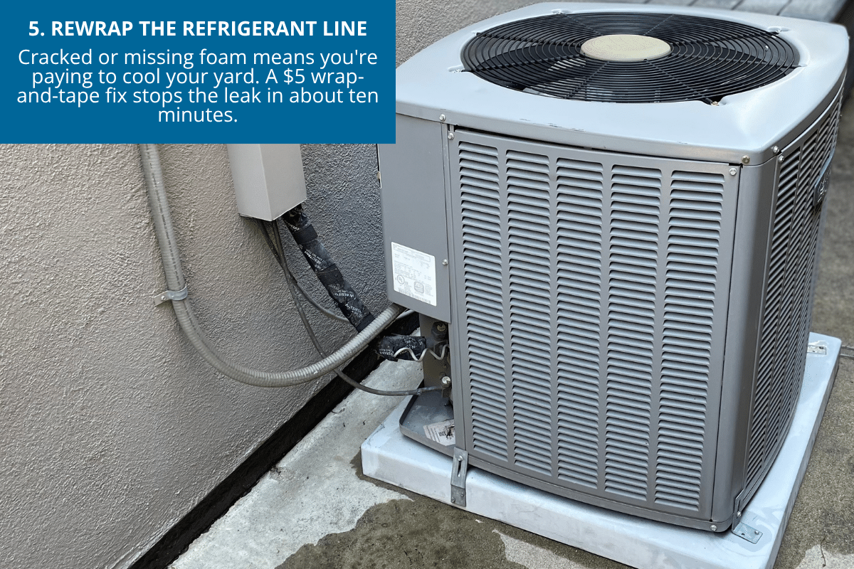 rewrap the refrigerant line air condenser hvac