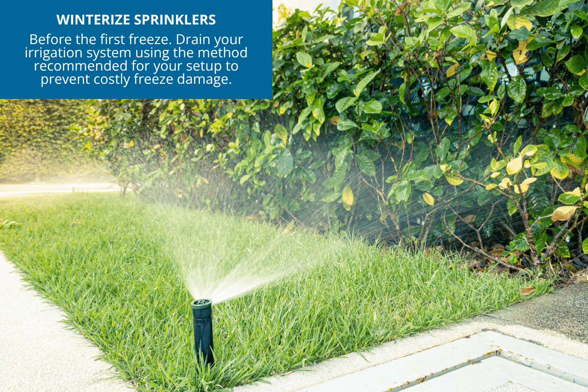 winterize your sprinklers before the first freeze