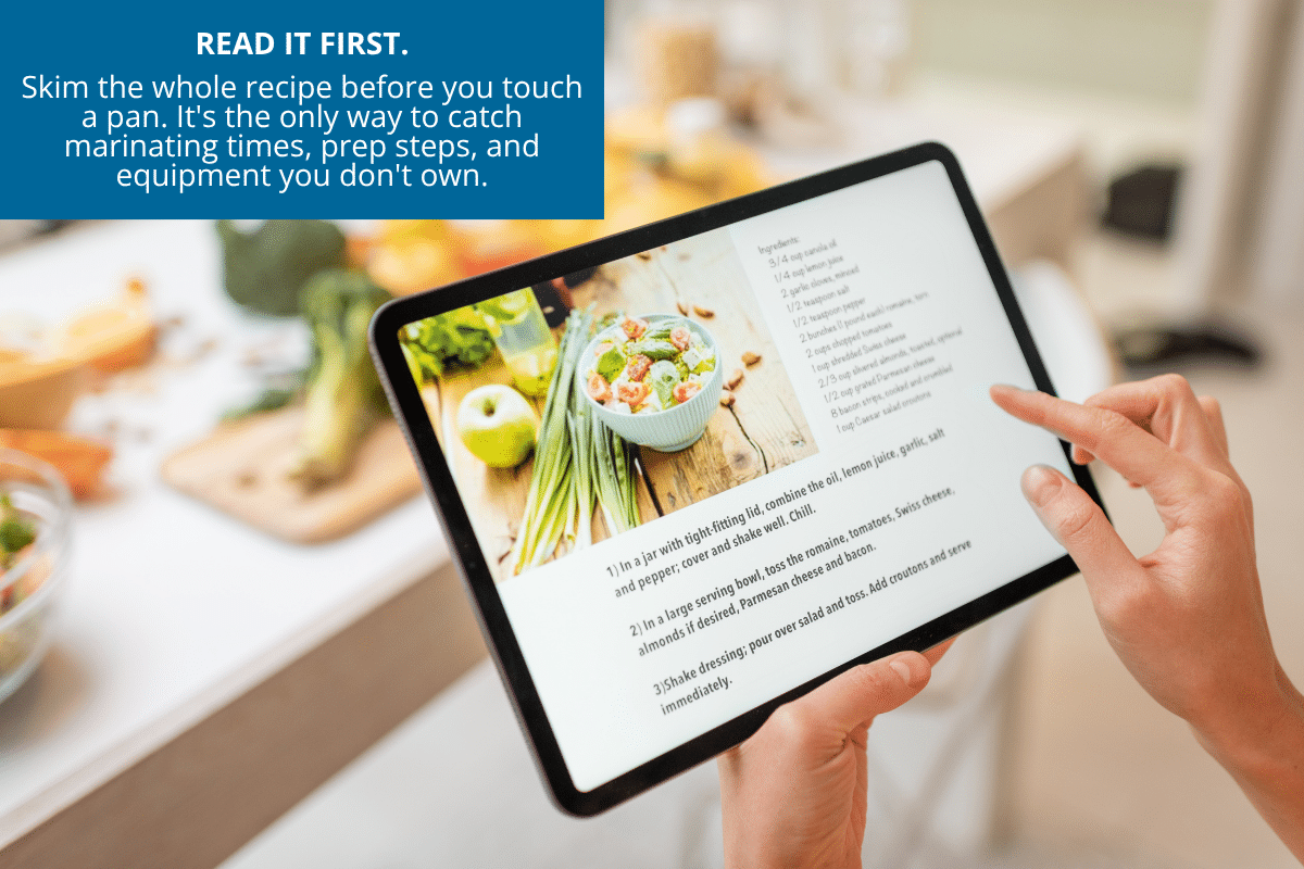 cooking mistakes read the recipe first