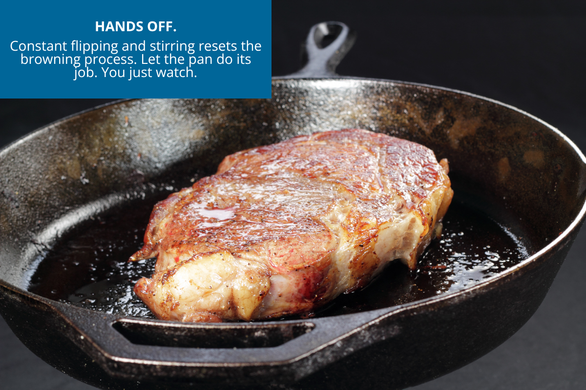 hands off when cooking avoid constant flipping or stirring