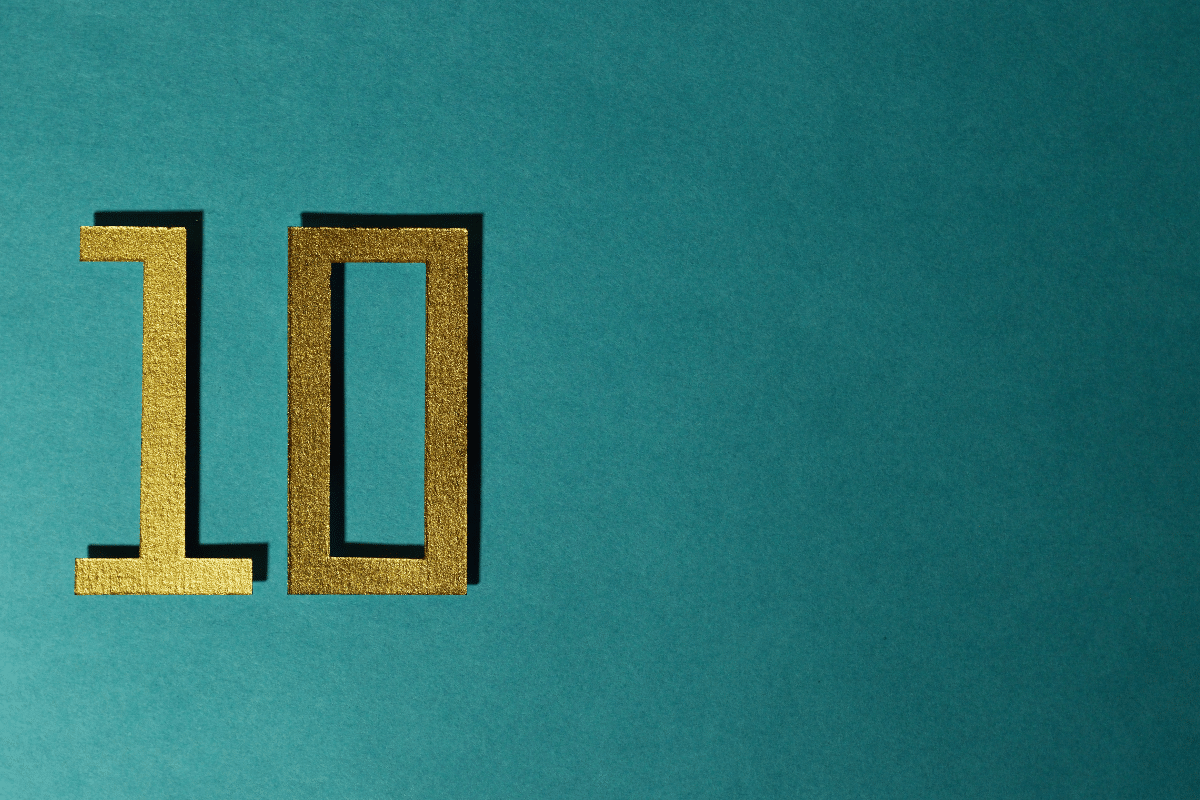 101010 rule gold numbers on teal background