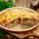 oktoberfest bratwurst sausage and sauerkraut cabbage pie