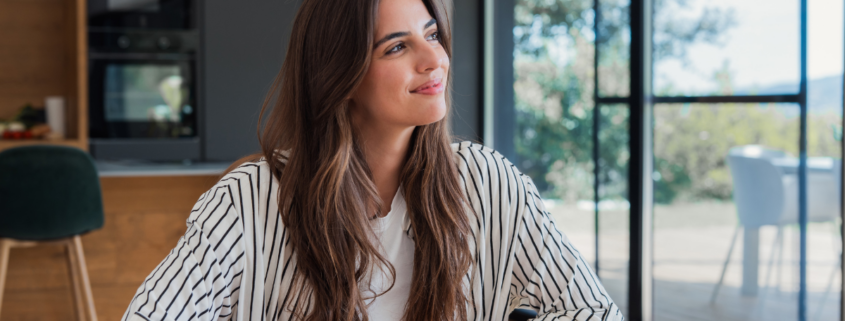 woman dreaming about her financial and life goals