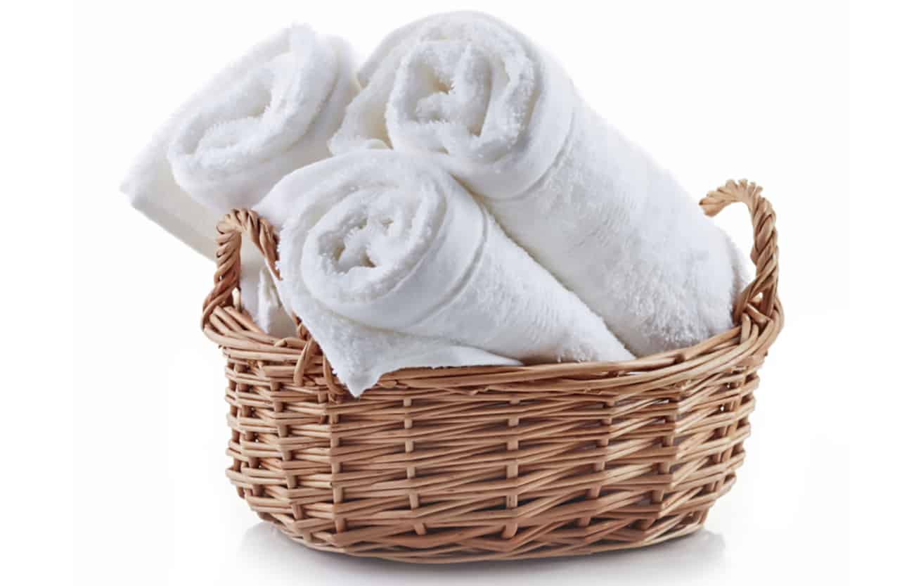 towels in a basket