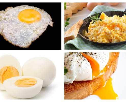 collage of well prepared eggs