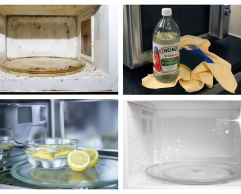microwave cleaning collage