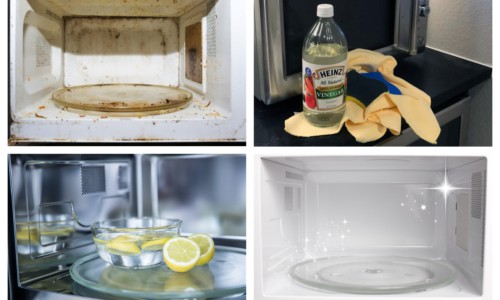 microwave cleaning collage