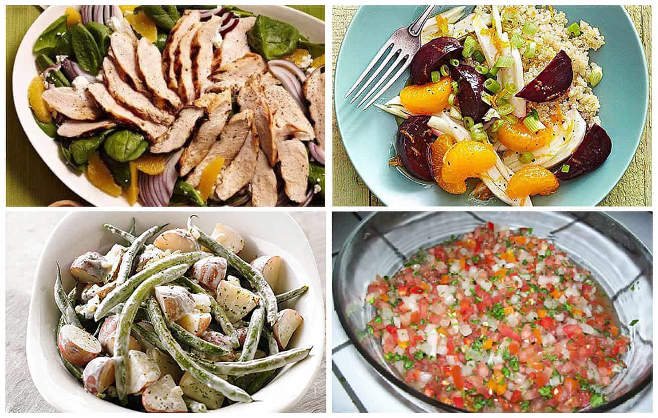 collage hot weather meal summer salad slow cooker meal