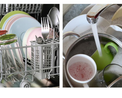 dishwasher vs hand washing water use