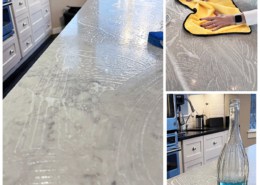 cleaning countertop collage