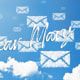 Dear Mary E-mail icon pattern cloud shape.