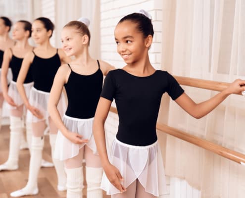 young ballet dancers in rehearsal