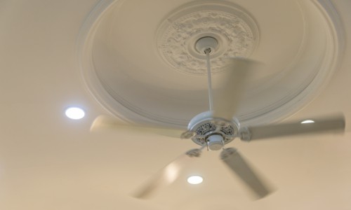 ceiling fan white hot day cool inside