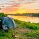 campsite at sunrise