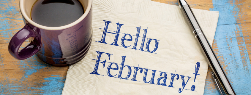 Message on a napkin Hello February