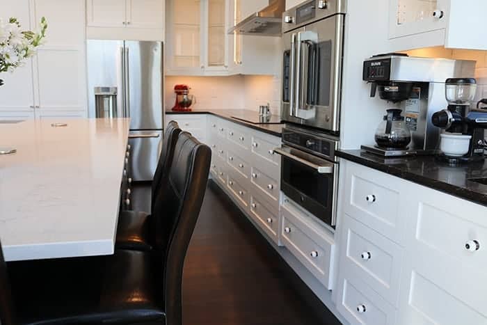 A kitchen with stainless steel appliances