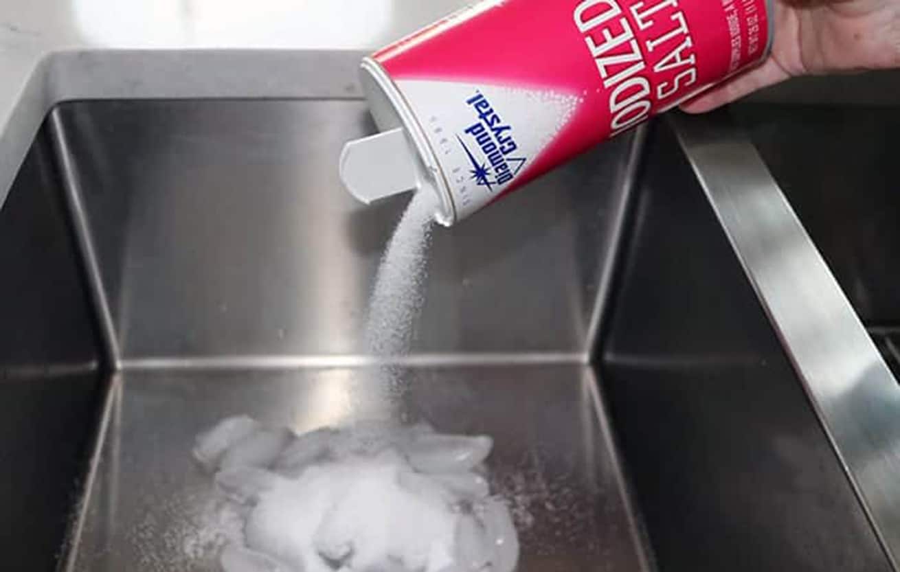 salt and ice to keep garbage disposal running smoothly