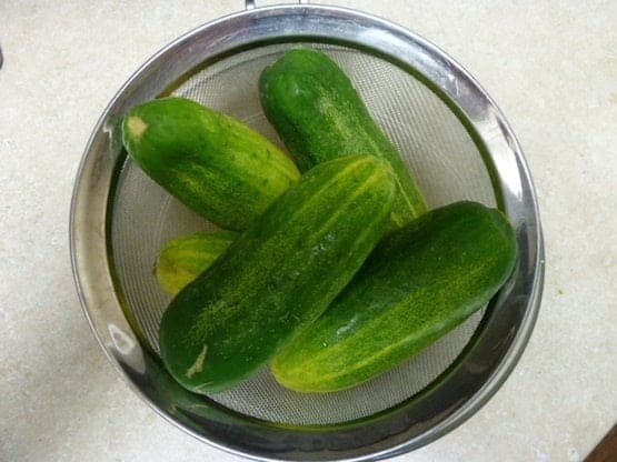 A cucumber on a table