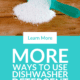 powder dishwasher detergent on countertop
