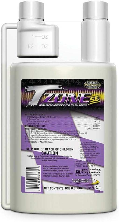 Product Image - TZONE SE Broadleaf Herbicide for Tough Weeds - 1 Quart