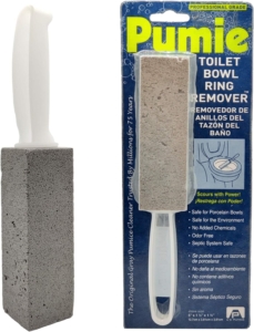PUMIE Pumice Stone Toilet Bowl Ring Tough Stain Cleaner, Pumice Stone w/Handle, Cleaning Essential for Toilet Rings, Scouring Stick on Toilet Bowls