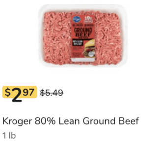 a pound of ground beef on sale