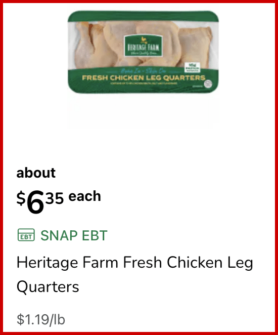 grocery store ad for chicken