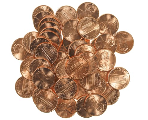 US Pennies shiny new