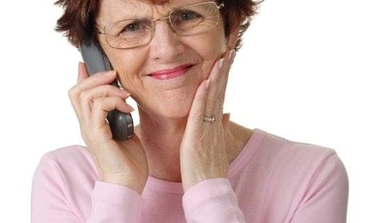A woman talking on a cell phone
