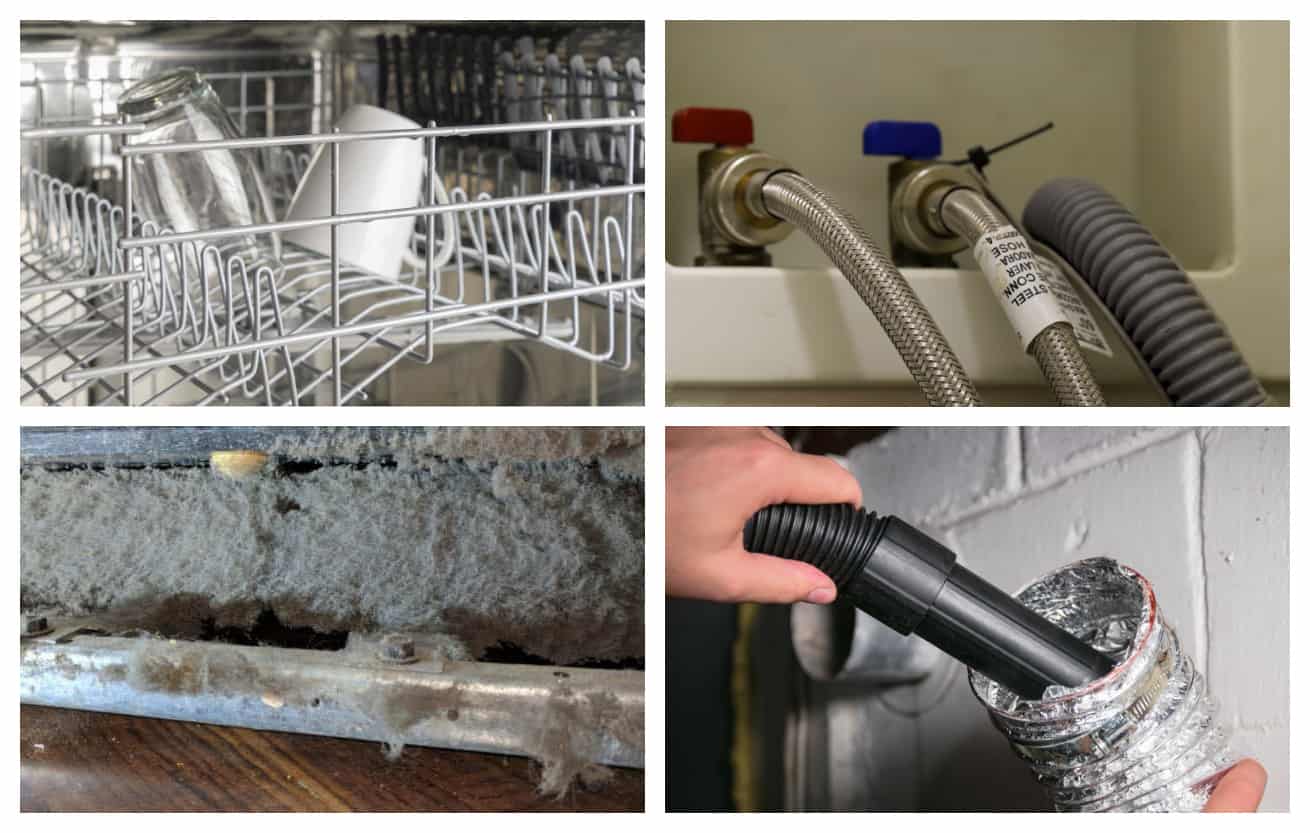 collage of DIY home appliance maintenance