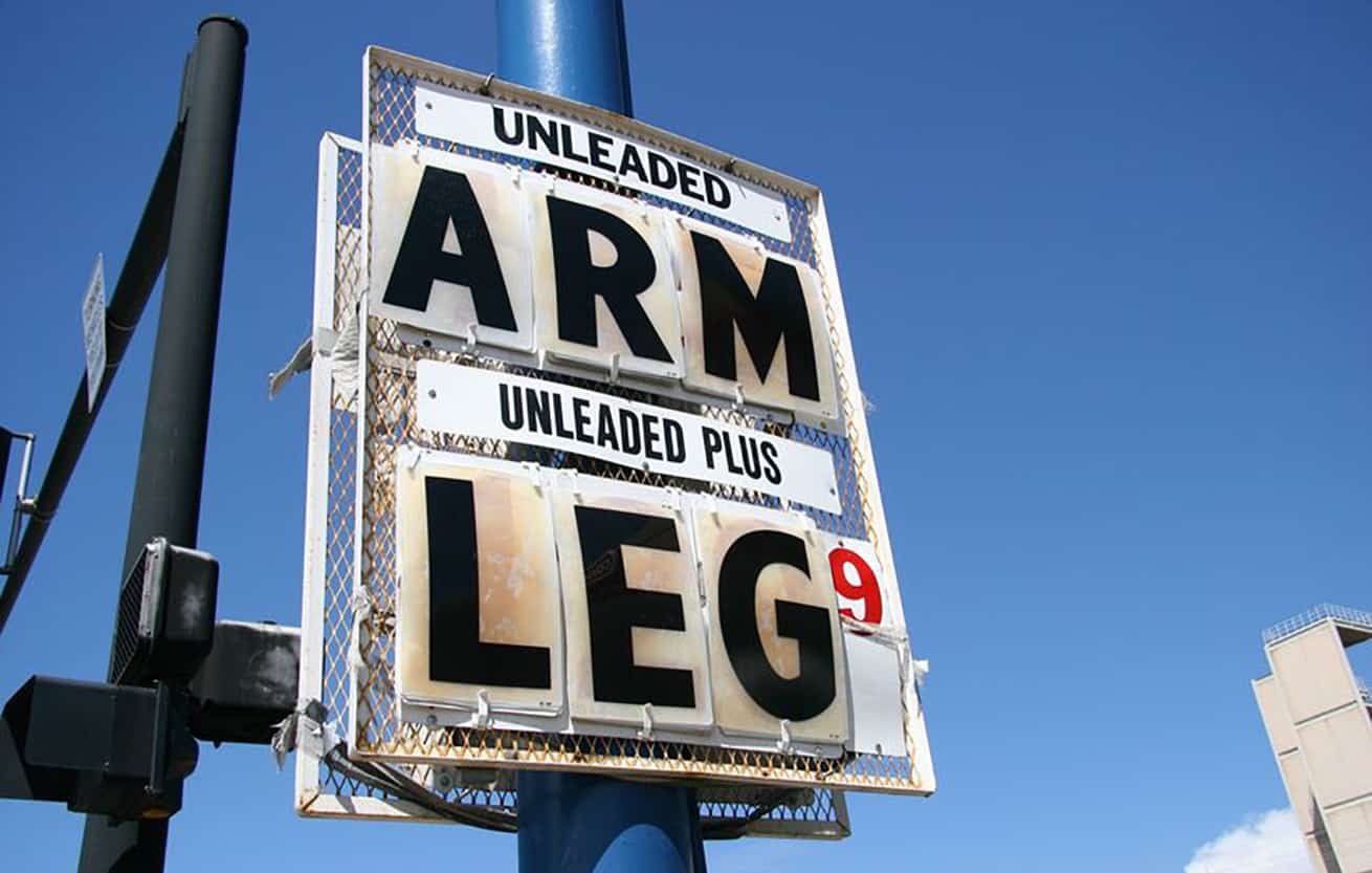 high gas price, arm and leg