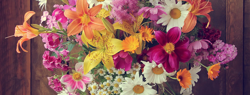 Summer still life with a bouquet