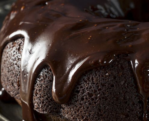 Sweet Homemade Dark Chocolate Bundt Cake Ready to Eat