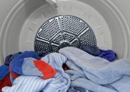 dry clothes inside clothes dryer
