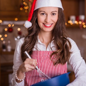 cook with santa hat