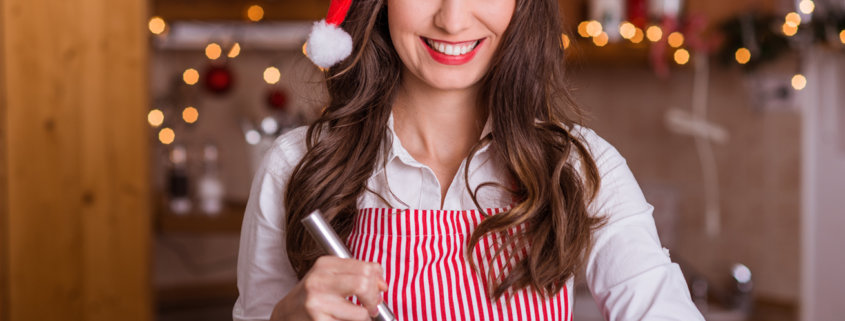 cook with santa hat