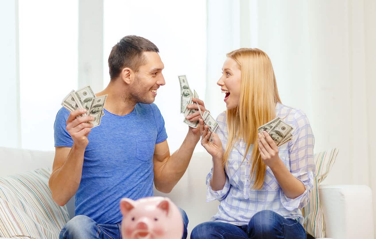 couple piggy bank money