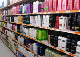 drugstore hair care products aisle