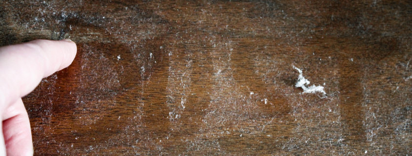 dust on a wood surface