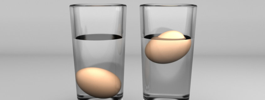 kitchen hack uses two glasses of water to test if eggs are rotten or fresh