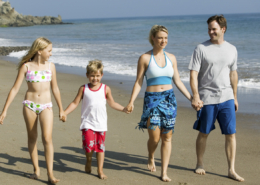 family at beach vacation