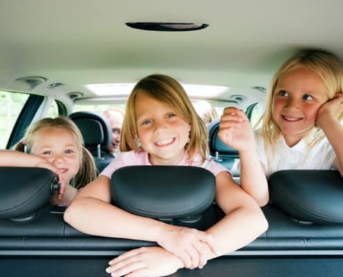 happy children in car
