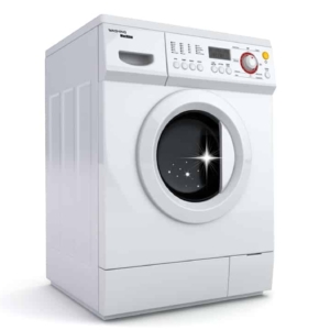 pristine clean white washing machine